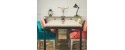 ZAZIE rustic wood dining table with metal dining table legs by Robin Interiors