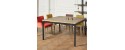 ZAZIE 8 seater square dining table, parquet table top with metal dining table legs by Robin Interiors