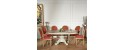 The grey pedestal round extendable AMBOISE Dining Table for 4-10 by Robin Interiors