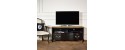 SERRENA French style rustic tv stand black and oak with storage by Robin Interiors