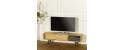 ALDWIN 1 drawer modern small tv unit in black and oak by Robin Interiors