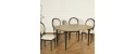 The black / ivory leg round extendable ARLINGTON Dining Table for 4-6 by Robin Interiors