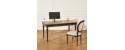 YVAN painted black computer desk with oak table top by Robin Interiors