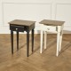  wood and black bedside table / wood and white bedside table
