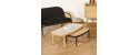 YVONNE wood and wicker coffee table nest with glass modern by Robin Interiors