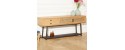 LALALA large modern console table oak and rattan by Robin Interiors