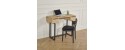 BOSTON 2 drawer small oak desk and metal legged desk 100cm by Robin Interiors
