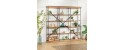 DANTE large bookcase, slim shelving unit, pine and metal shelf by Robin Interiors