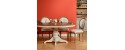 The ivory round extendable pedestal ARIANE Dining Table for 6 by Robin Interiors