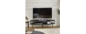 MURRAY metal minimalist coffee table black oval / metal tv stand black by Robin Interiors