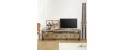 JACK large - metal and wood long tv stand with storage - rustic tv stand by Robin Interiors