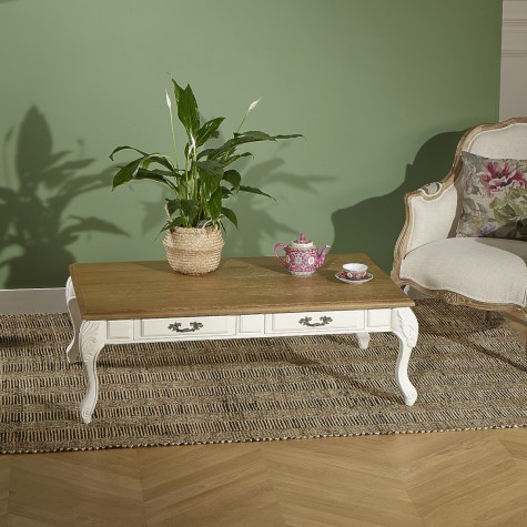 white shabby chic coffee table