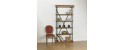 MARCUS rustic wood shelves with metal frame, tall narrow shelving unit by Robin Interiors