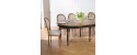 AUDE black extending dining table 12 seater rounded oak and black shabby chic dining table By Robin Interiors