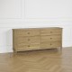 OLIVIA - Shabby chic oak chest of drawers, 6 drawers