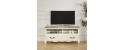 SERRENA oak and painted white wooden tv unit long by Robin Interiors