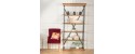 MARCUS rustic wood shelves with metal frame, tall narrow shelving unit by Robin Interiors