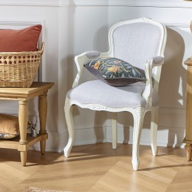 LOUVRE - Grey French Dining Chair with Arms