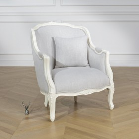 VICTOR - Grey French Shabby Chic Armchair