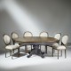 extendable pedestal dining table - dark grey