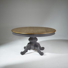extendable pedestal dining table - dark grey