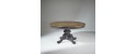 The dark grey pedestal round extendable AMBOISE Dining Table for 4-10 by Robin Interiors