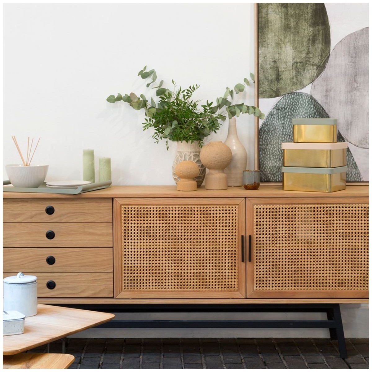 Retro Large Cane Sideboard LALALA by Robin Interiors